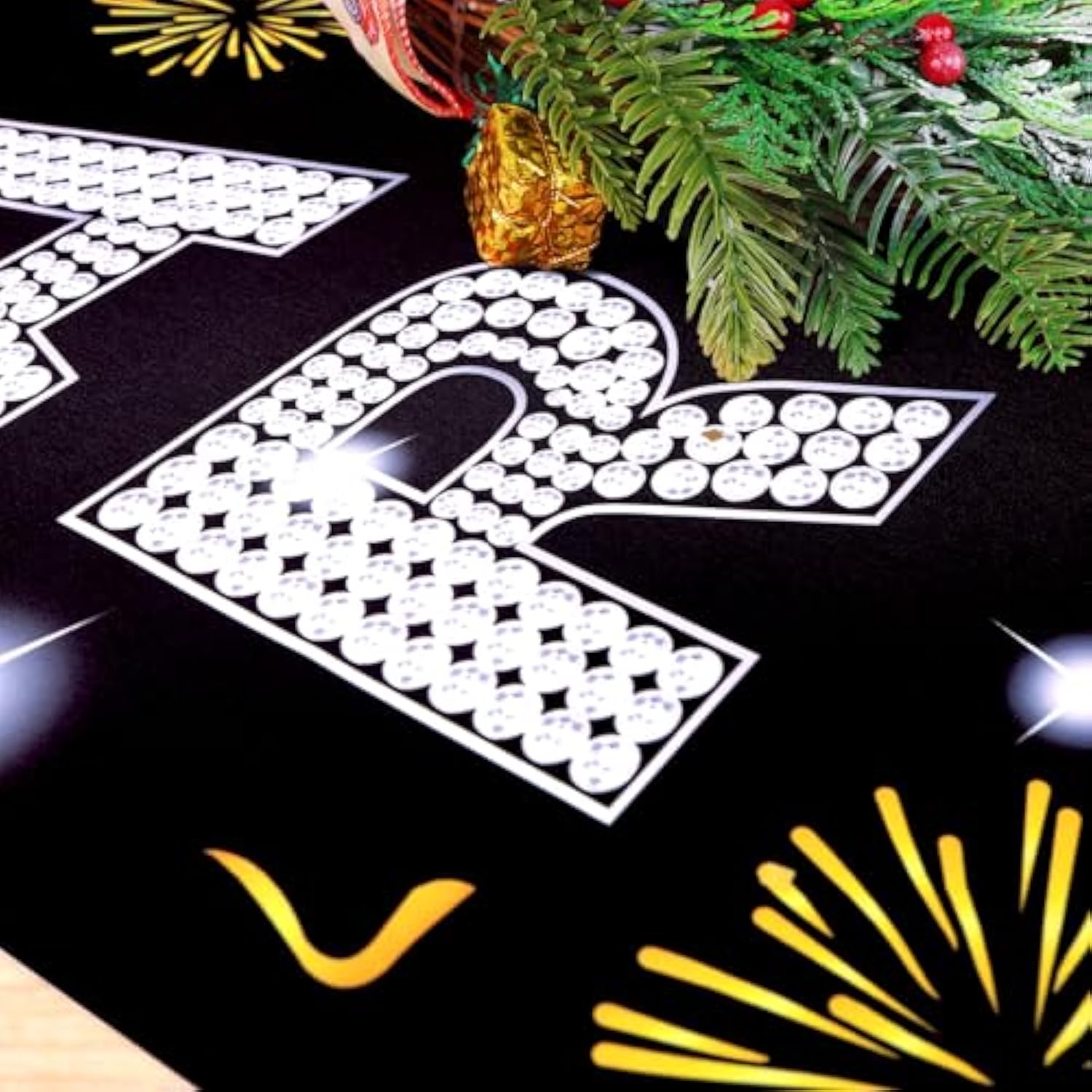 Upgraded, Ideal New Years Eve Party Supplies 2026, 300D Premium New Year Banner, Large 71X12In (With 2Pcs Golden Hanging Rod) (Classic Diamond Style Design) Hd Printing, Perfect For Nye Decorations