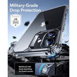 iPhone 16 Case, Clear, Shockproof, Air Guard Corners, Yellow-Resistant