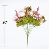 2 Packs Artificial Peony Flowers Silk Peonies Fake Flower Bouquet Arrangements For Home Wedding Party Decoration (Sweetened Bean)