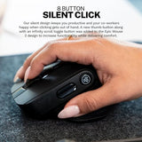 Epic Wireless Mouse 2, Connect Via Bluetooth Or Usb Wireless Dongle, Multi-Device Toggle, Up To 3 Devices, Custom User Profiles, Adjustable Tracking, Full-Size, (1 Pack)