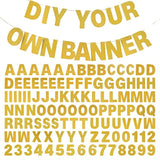 DIY Gold Glitter Banner Kit with Customizable Letters for Party and Graduation Decor
