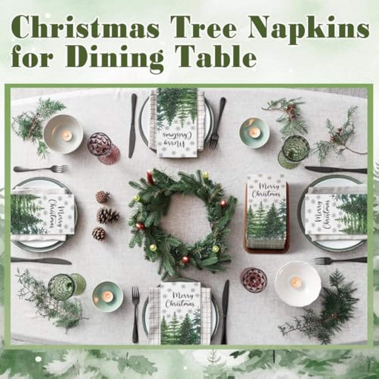 200 Count Christmas Tree Disposable Bathroom Hand Towels Paper Guest Towels For Bathroom Tree Flower Bird Napkin Paper Disposable Guest Napkins For Birthday Holiday Party Supplies