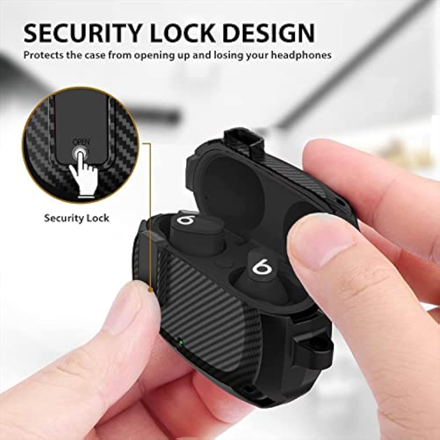 Beats Studio Buds/Studio Buds+ Case Cover 2021/2023 Men Lock Clip With Cleaning Kit, Beat Studio Bud Plus Protective Case With Cleaning Tool For Women Girls Kids Black