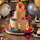 Truck Cake Decorations Race Car Themed Cake Toppers Truck Cupcake Toppers Flame Cupcake Topper For Boy Men Birthday Baby Shower Party Supplies