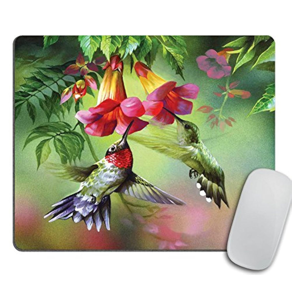 Hummingbird Flowers Mouse Pad Personalized Design Non-Slip Rubber Mousepad