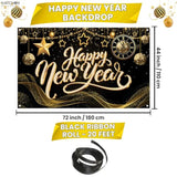 46pcs Huge Happy New Year Decorations Set Backdrop Photo Booth Props 2026
