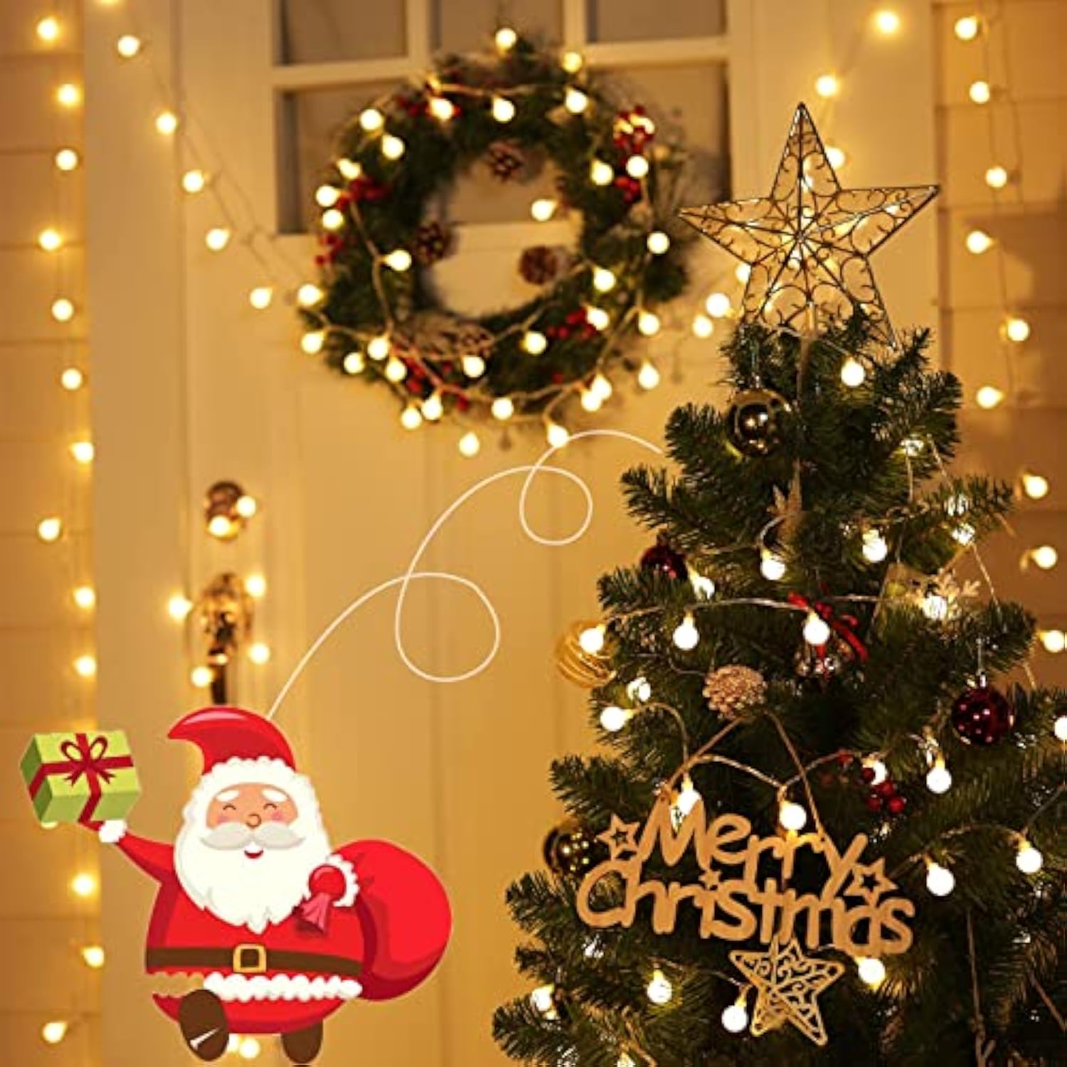 33Feet 100 Leds Globe String Lights, 8 Modes Usb Ball String Lights With Remote For Indoor/Outdoor Commercial Decor, Gar