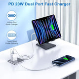 10Ft Iphone 16E Fast Charger,2Pack 20W Dual Port Usb C+A Power Adapter 10Foot Long Usb C To C Fast Charging Cable Cord Quick Charging For Iphone 16E/16/16 Pro/15/15 Pro/Pro Max/Plus,Ipad Pro/Air/Mini