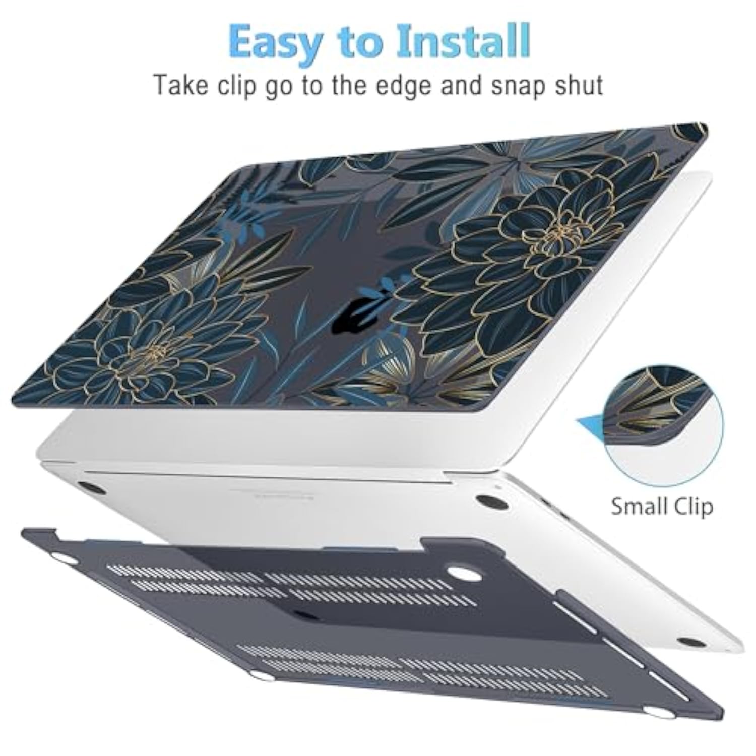 For Macbook Pro 13-Inch Case 2022 2021 2020 Release A2338 M2 M1 A2289 A2251, Printed Plastic Hard Shell Cover For New Macbook Pro 13.3-Inch Touch Bar Fits Touch Id, Dahlia Flower C035