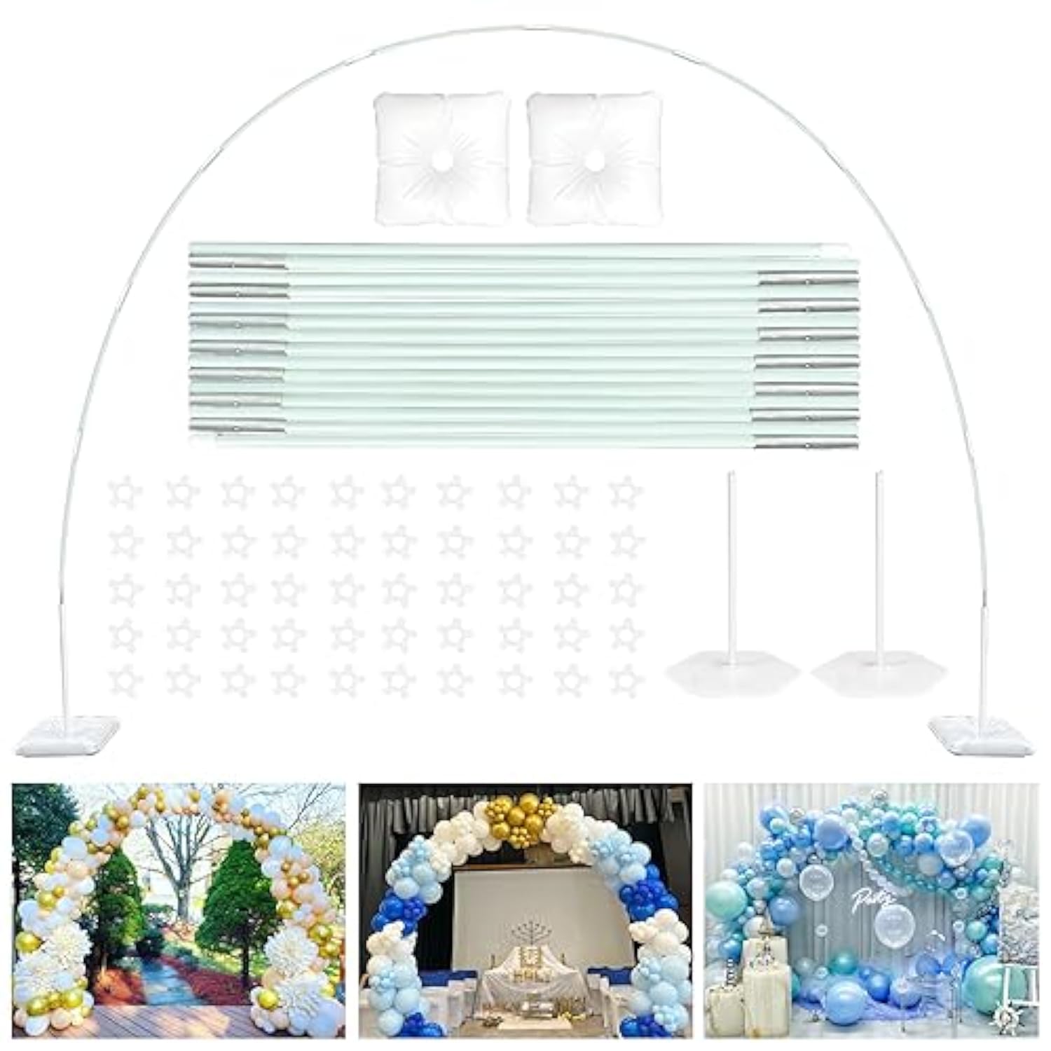 10FT Balloon Arch Stand - Adjustable 7.5FT High Party Frame