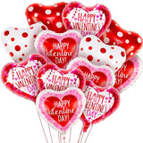 White & Pink Heart Shaped Foil Balloons 18 Inch, Pack of 12