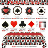 Casino Birthday Party Plates Set For 20 Guests, Including Poker Tablecloth, Napkins, Forks And Plates For Casino Theme Party Decorations Game Night Baby Shower