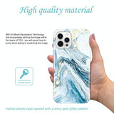 Gold Sparkle Glitter Case Compatible With Iphone 12 Pro Max Marble Design Slim Shockproof Tpu Soft Rubber Silicone Cover Phone Case 6.7 Inch 2020 Blue