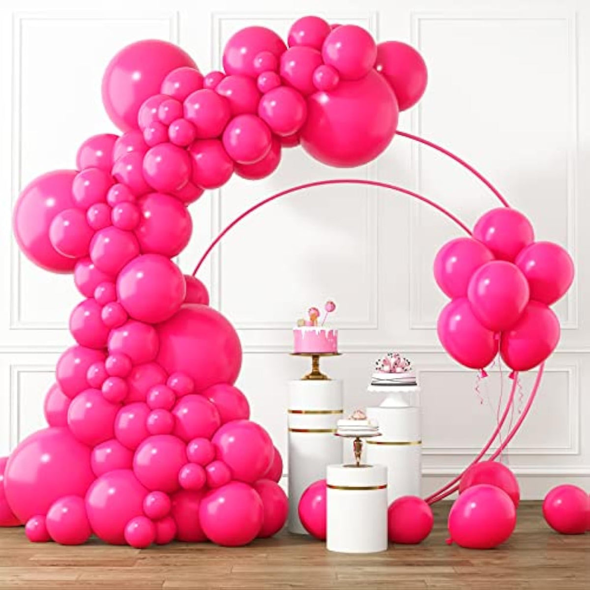 Hot Pink Balloon Arch Kit: 105-Piece Latex Wedding & Party Decor