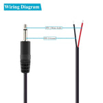 2-Pack 2.5Mm Male Plug To Bare Wire Pigtail Ts Mono 2.5Mm Jack Connector Adapter Repair Audio Cable