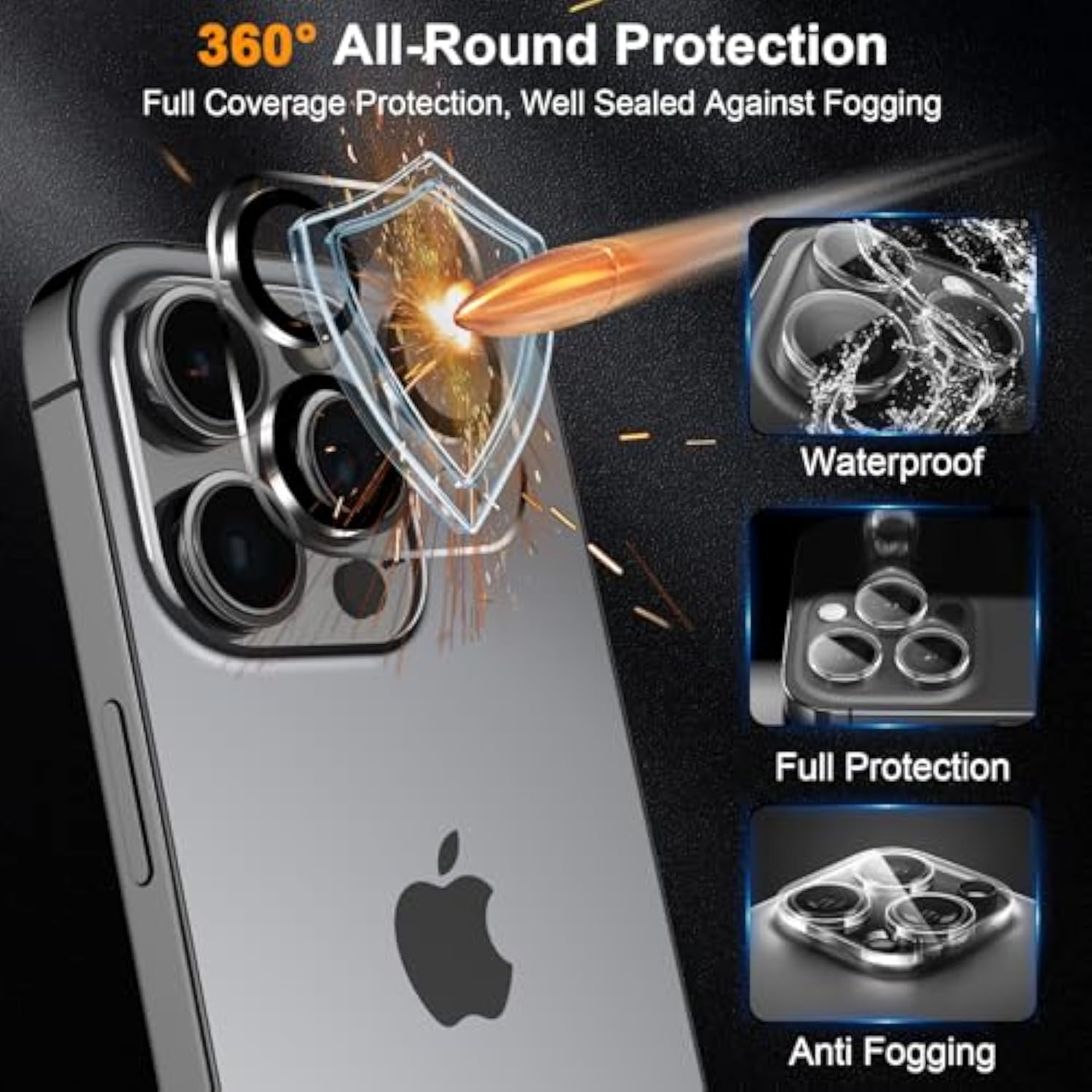 3-Pack iPhone 13 Screen and Camera Tempered Glass Protector 6.1 Inch HD Clear