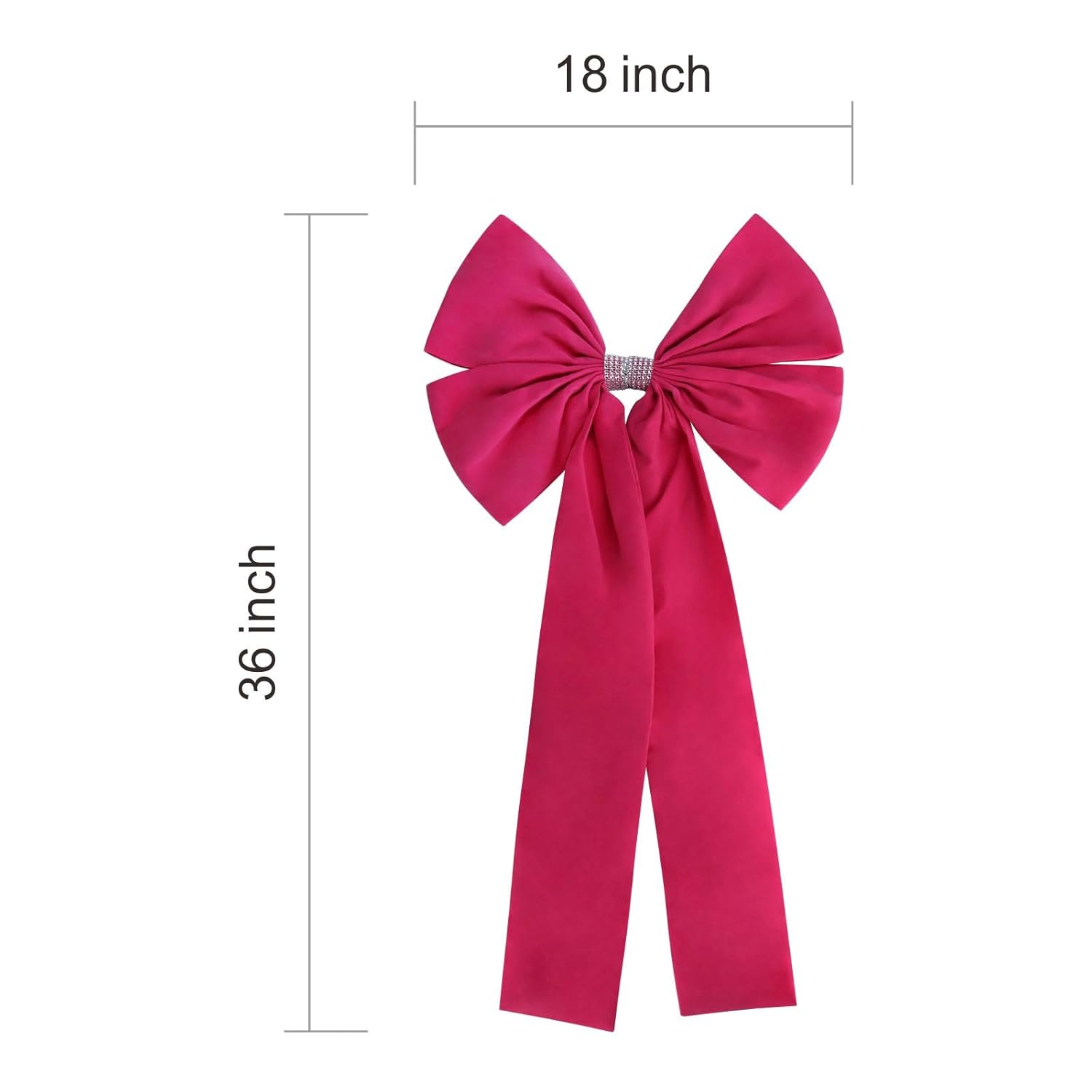 36X18 Inches Extra-Large Christmas Tree Topper Bow Hot Pink Velvet Ribbon Gift Bows For Christmas Home Decor, Outdoor Indoor Car Decoration (Hot Pink)