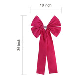 36X18 Inches Extra-Large Christmas Tree Topper Bow Hot Pink Velvet Ribbon Gift Bows For Christmas Home Decor, Outdoor Indoor Car Decoration (Hot Pink)