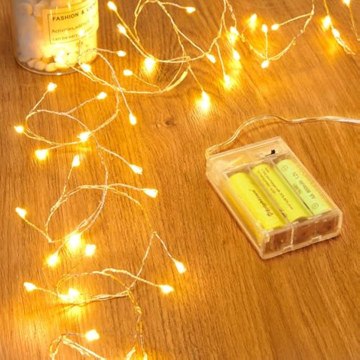 Fairy Lights Battery Operated, 60 Led Fairy String Lights Waterproof Silver Wire 5 Feet Firecracker Starry Light For Diy