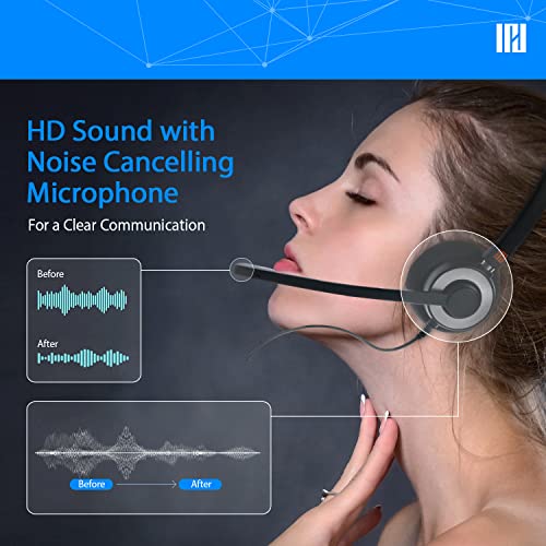 IPH-165 Phone Headset with Noise Cancelling Microphone for Office and Call Center -Compatible with Cisco landline Phones -7800/7900/8800/6945