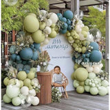 Dusty Blue Green Balloon Arch Kit: Boho Party Decor