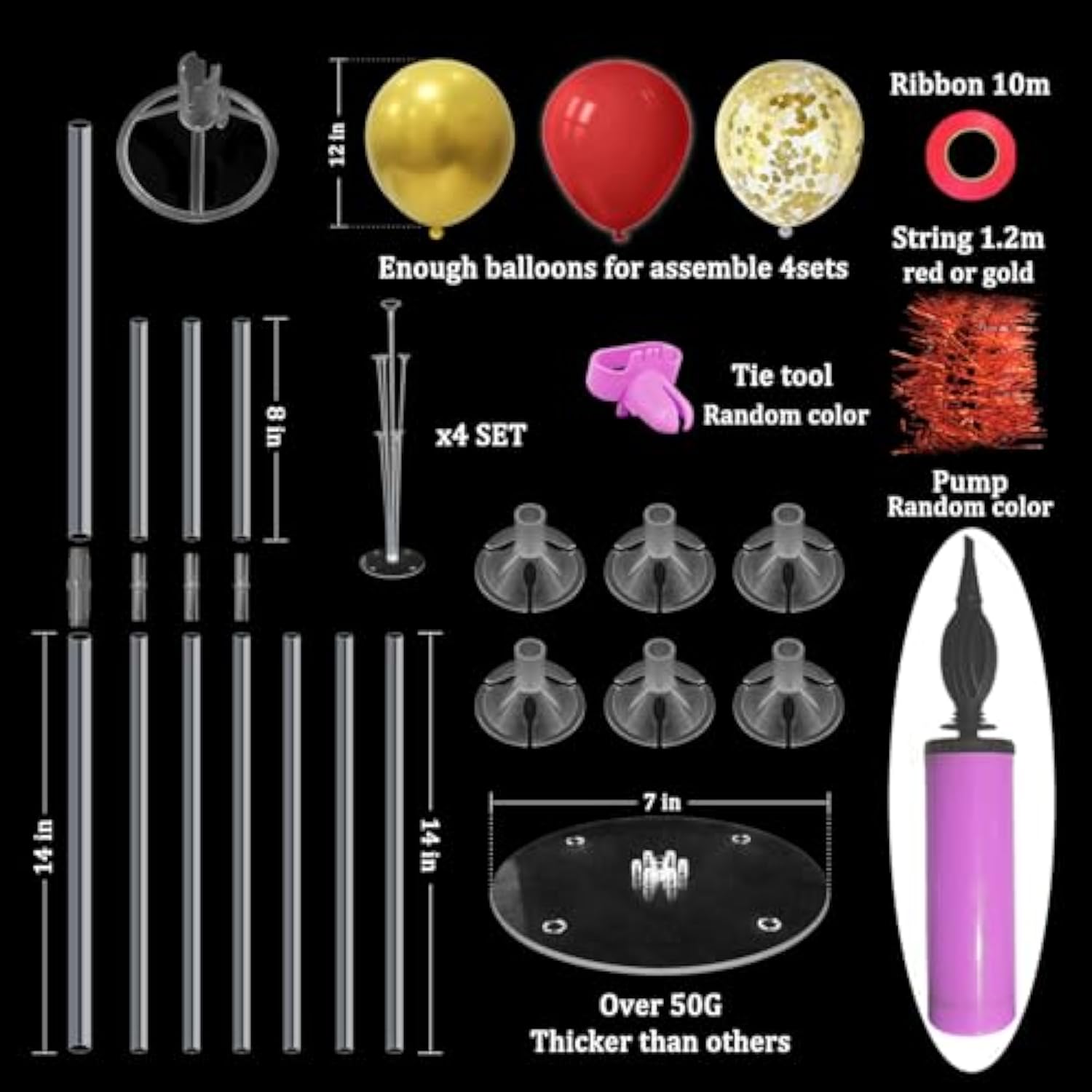 Red And Gold Balloon Stand Centerpiece Table Decorations For 49Ers Party Birthday Graduation Wedding Mother'S Day Anniversary Christmas New Year'S Eve Party Decorations(Red Gold Set4)