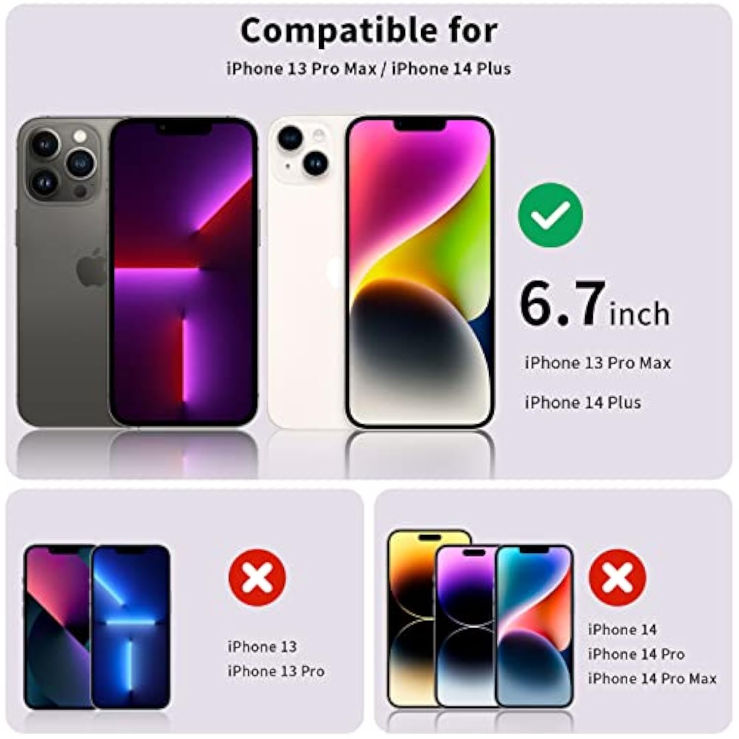 2-Pack Privacy Screen Protector for iPhone 14 Plus 13 Pro Max 6.7 Inch