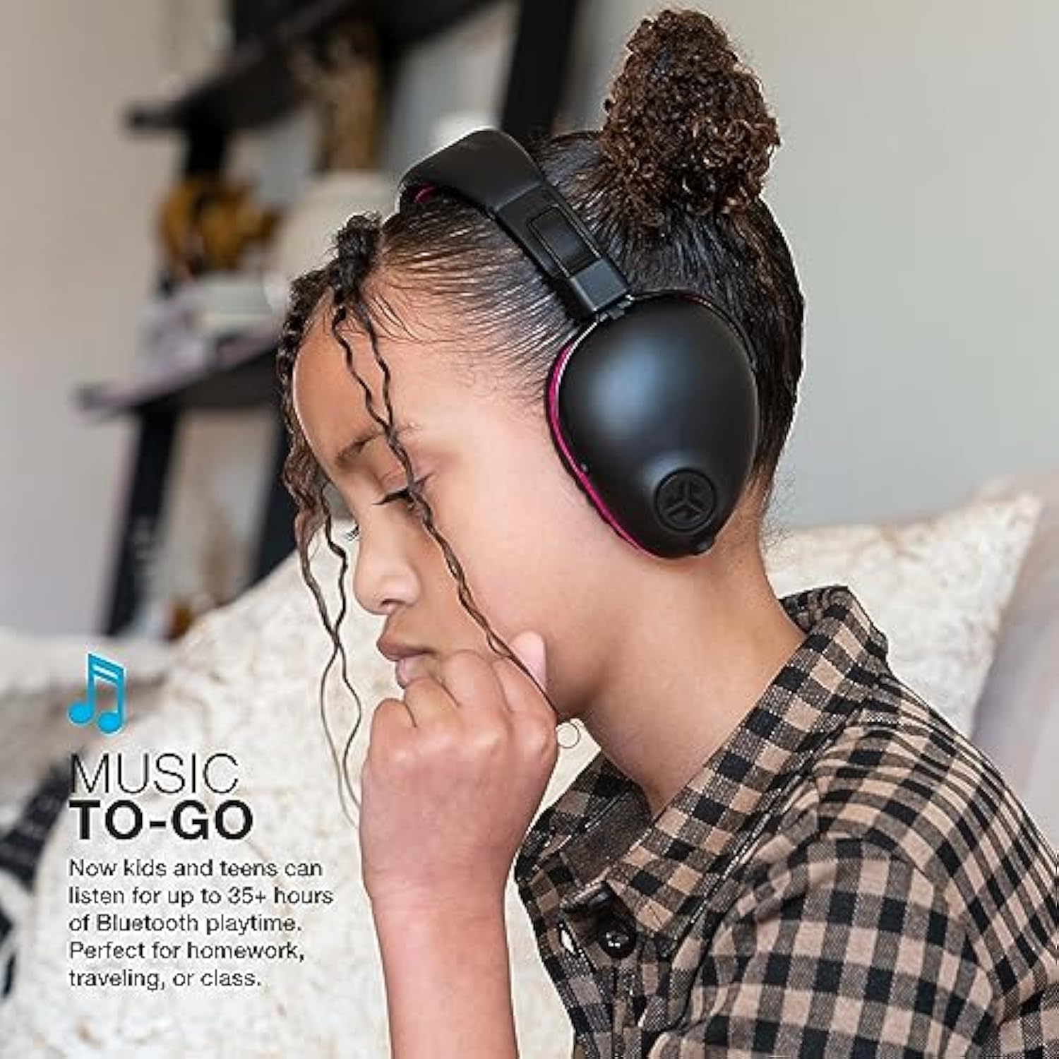 Jbuddies Pro Wireless Over-Ear Kids Headphones | 35+ Hour Battery Life | Built