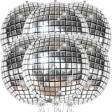 , Silver Disco Ball Balloons - Huge 22 Inch, Pack Of 6 | 4D Sphere Balloons For Disco Party Decorations | Anniversary, Bachelorette, Birthday, Retro Party Decorations | 70S Party Decoration