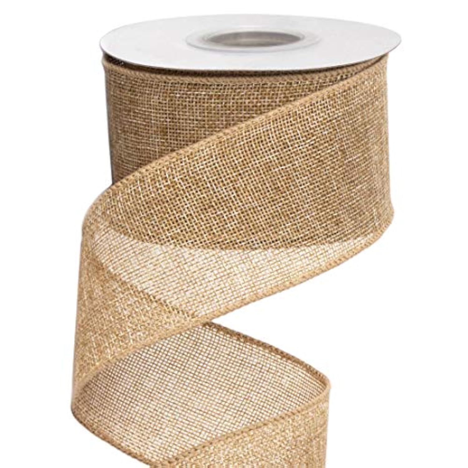Burlap Wired Ribbon,2-1/2 Inch X 10 Yard,Natural,Solid Wired Edge Ribb