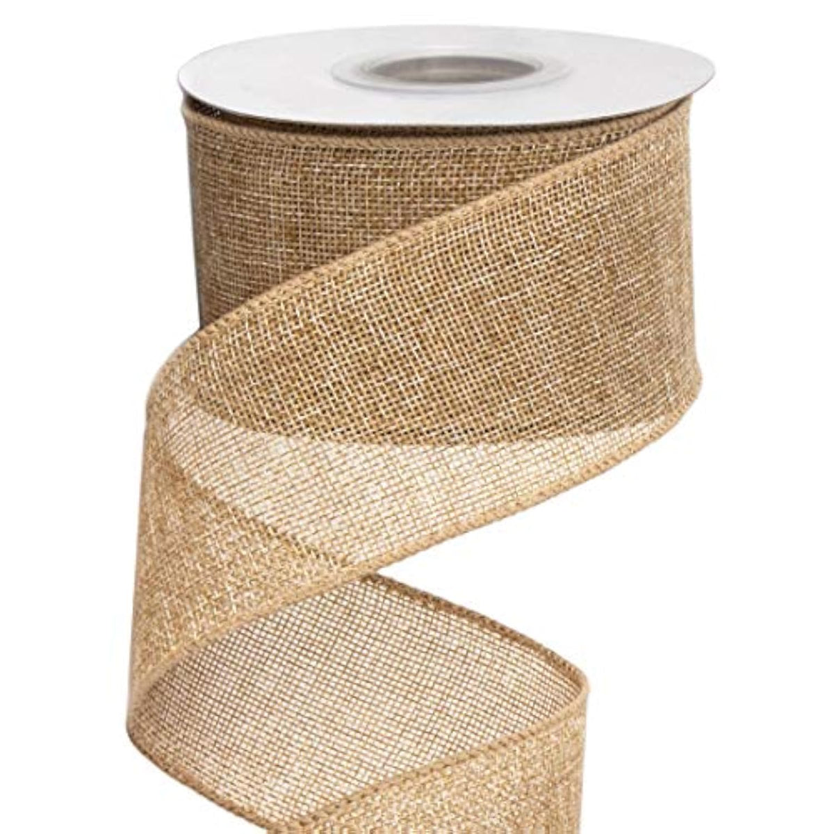 Burlap Wired Ribbon,2-1/2 Inch X 10 Yard,Natural,Solid Wired Edge Ribb