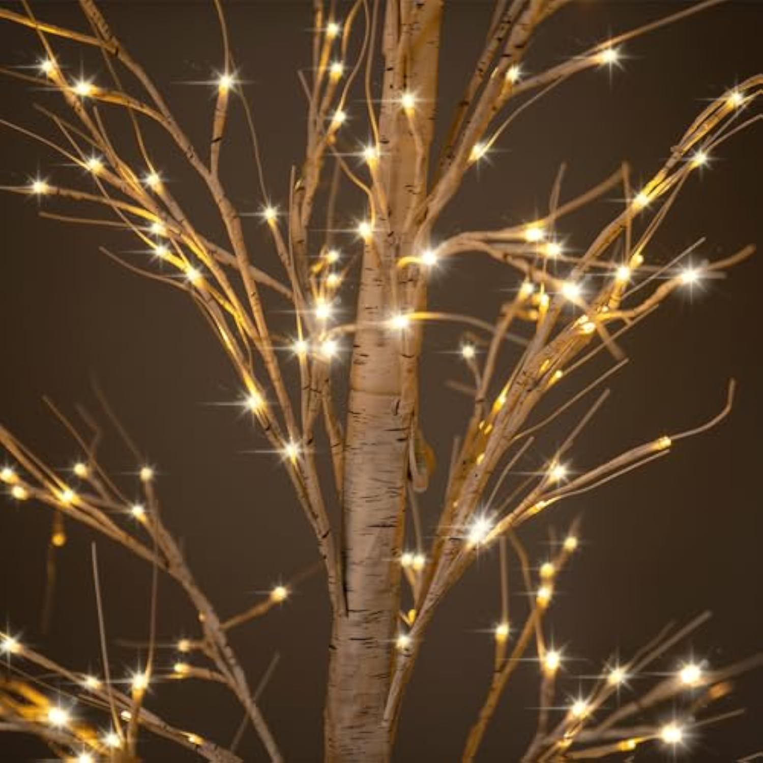 Garsing Lighted Birch Tree Set Of 5Ft, 6Ft And 8Ft, Lights Artificial Christmas Tree For Home, Festival, Party And Holiday Decoration, Indoor And Outdoor Use (3 Pack, Warm White)
