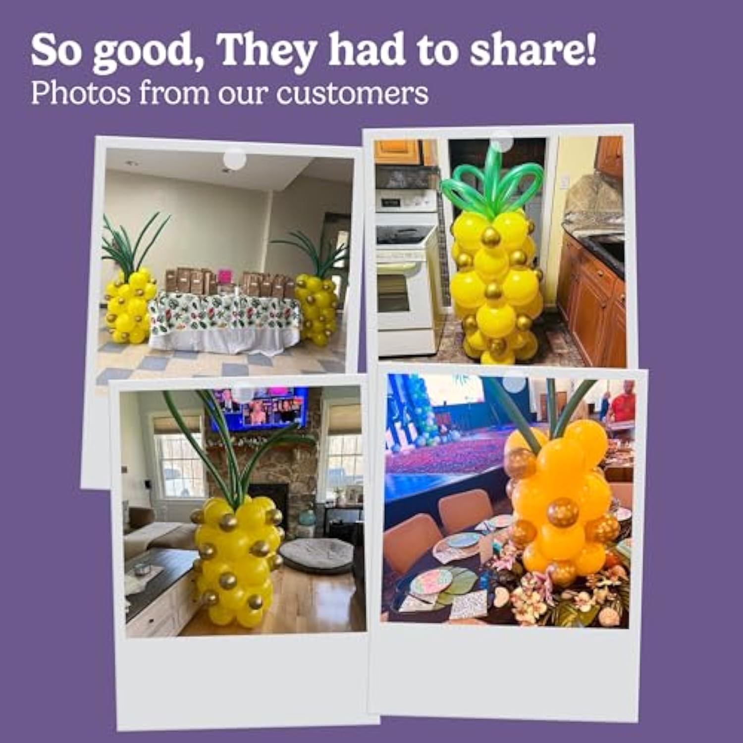 Pineapple Balloons For Tropical Balloon Arch Kit 64 Pcs - 12,10,5 Inch Yellow, Gold And Green Summer Balloon Garland For Luau, Aloha, Hawaiian, Pool, Beach Party