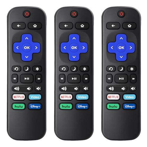(3 Pack) Replacement Remote for Roku-TV-Remote,Compatible for All Onn-Hisense-TCL-Westinghouse-Sharp-Philips-Element Roku TV Remotes