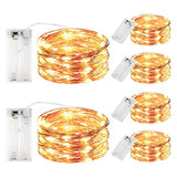 6 Pack LED Fairy String Lights (10ft, 30 LEDs, Timer, Warm White)