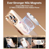For 16 Pro Case With 2X Screen Protection [Built-In Lens Protector] [Stronger N56 Magnets] [Not-Yellowing] Compatible With Magsafe Women Girls Color Clear Case (6.3")- Desert Gold
