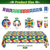 Soccer Theme Party Supplies Set, Soccer Birthday Party Decorations Kit with Plates, Cups, Napkins, Tablecloth, Banner, Hanging Swirls and Honeycomb Centerpieces for Game Day Party