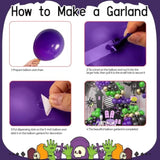 Halloween Balloon Arch Garland Kit Purple Orange Black Balloons with Spider Web Decor