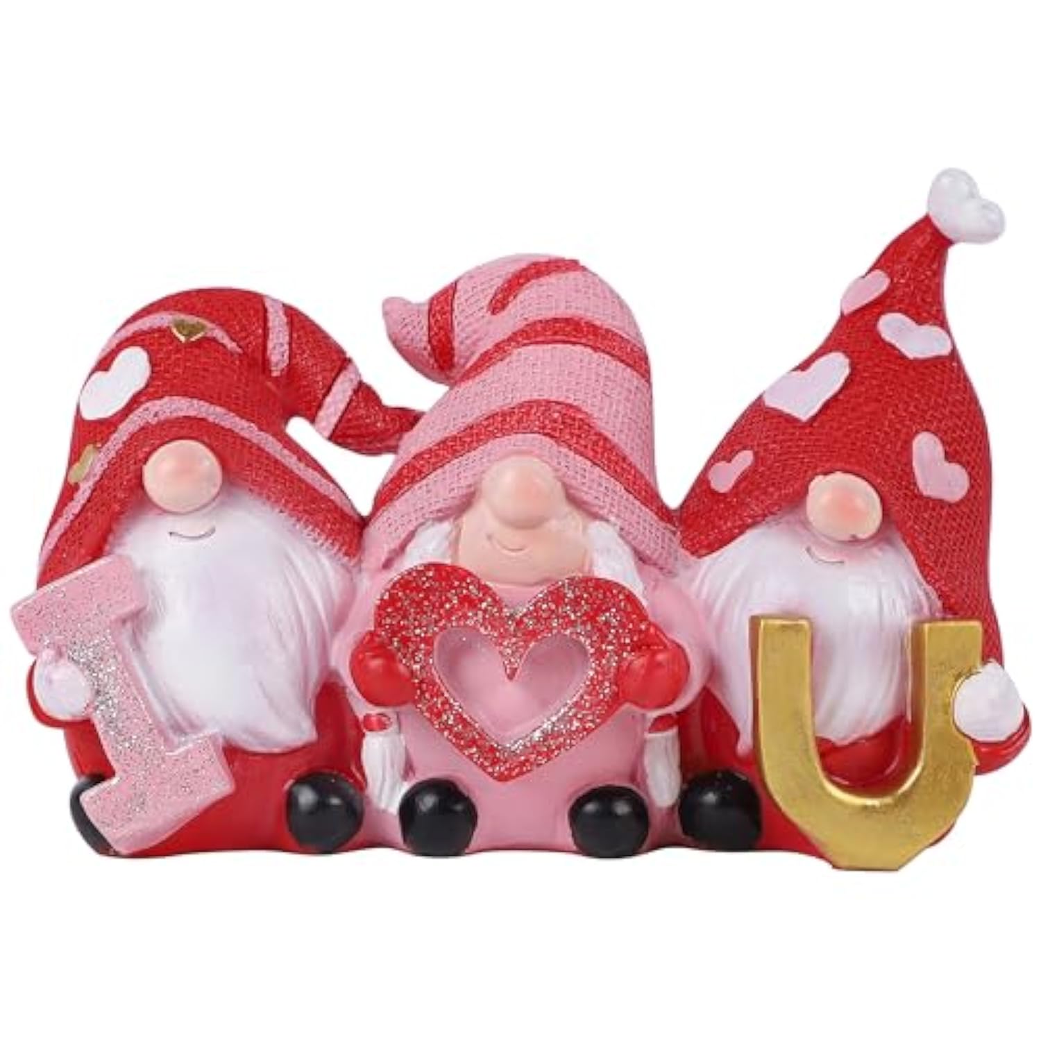 Valentines Gnomes Statue, I Love U Red Resin Gnome Valentine Decor, Valentine Gift Tabletop Ornament, Swedish Tomte Handmade Bride And Groom Gifts For Him Home Table Decoration