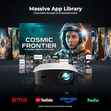 Smart Mini Projector With Wifi And Bluetooth - 1200 Ansi 4K Support, Compatible With Netflix/Youtube/Prime Video, Ai Auto Focus & Keystone, Dolby Audio Home Theater Projector For Indoor/Outdoor