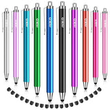 Stylus Pens For Touchscreens, 10 Pack Thin Rubber Tip Stylus Replaceable Tip Feature Bundle W/ 20 Pcs Replacement Tips For Ipad Iphone Tablets Smartphone&All Touch Screen Devices(10 Stylus+20Tips)