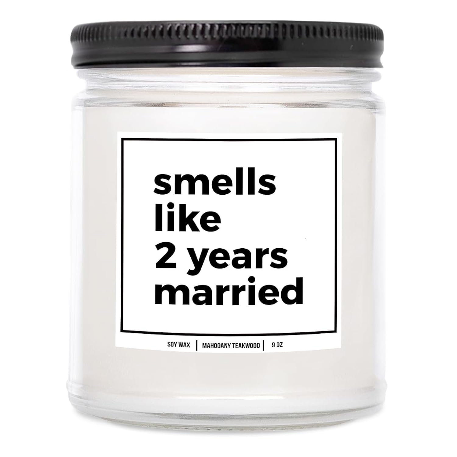 You Nique Designs 2 Year Anniversary Candle - 2Nd Wedding Gift For Her, Him - 2Nd Wedding Candle For Wife, Husband - Two Year Anniversary Ideas (Mahogany Teakwood)