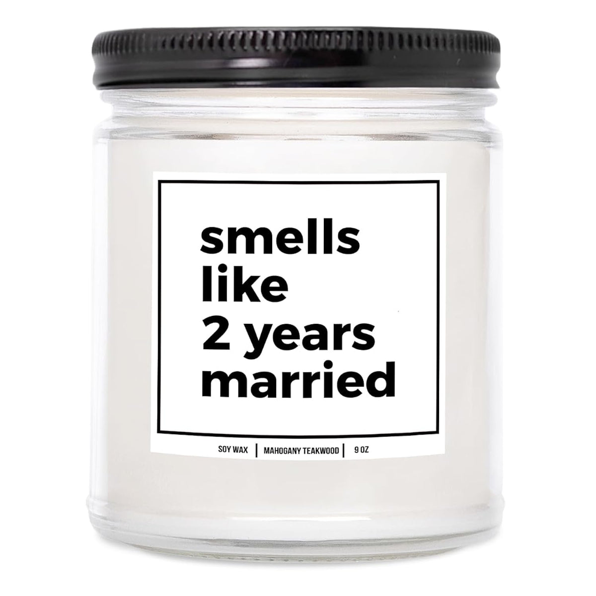 You Nique Designs 2 Year Anniversary Candle - 2Nd Wedding Gift For Her, Him - 2Nd Wedding Candle For Wife, Husband - Two Year Anniversary Ideas (Mahogany Teakwood)