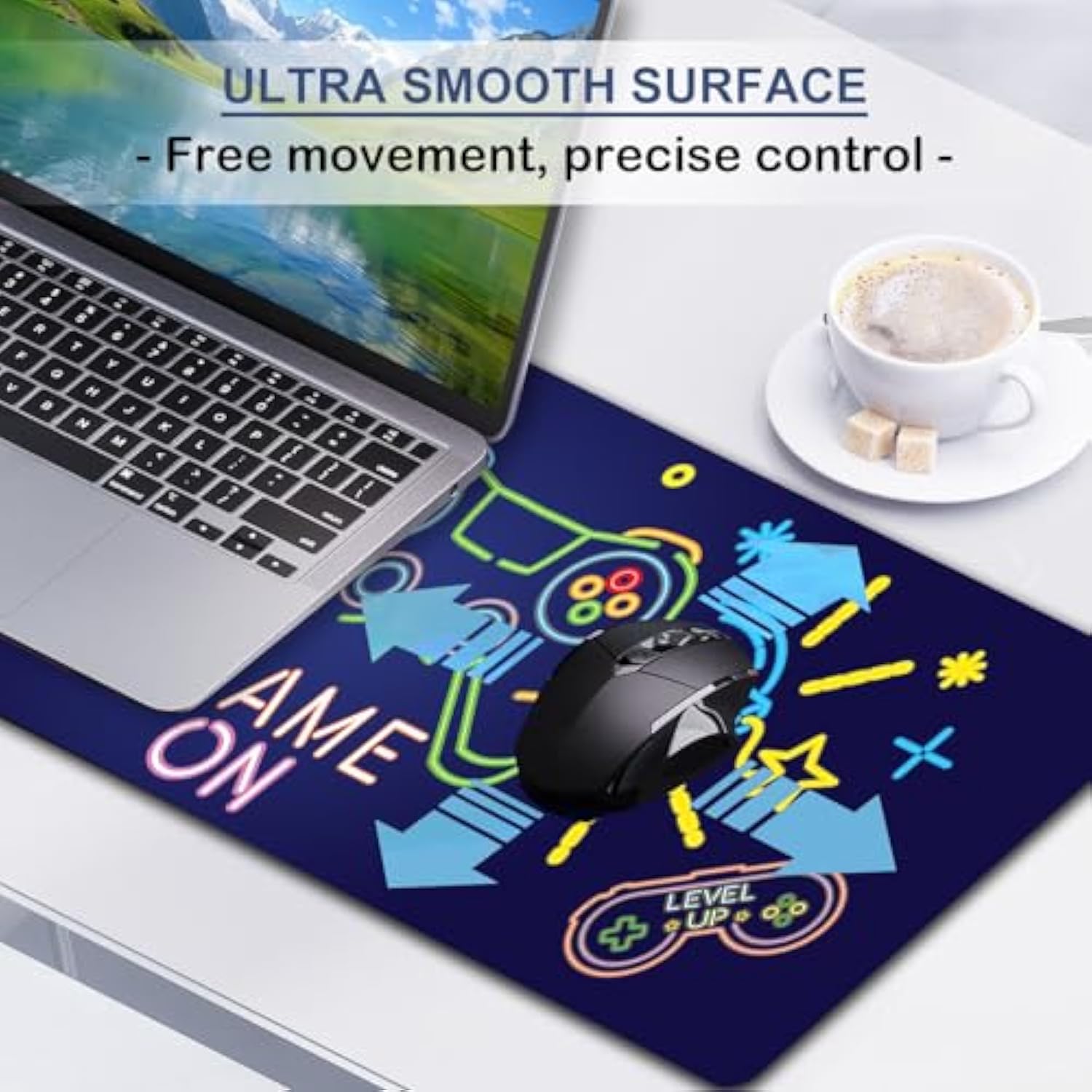 Mouse Pad - Gaming Mouse Pad For Keyboard 80X30Cm Computer Mouse Mat Desk Pad With Soft Smooth Surface And Anti-Slip Rubber Base Gaming Mats For Desk Gamer Office Home