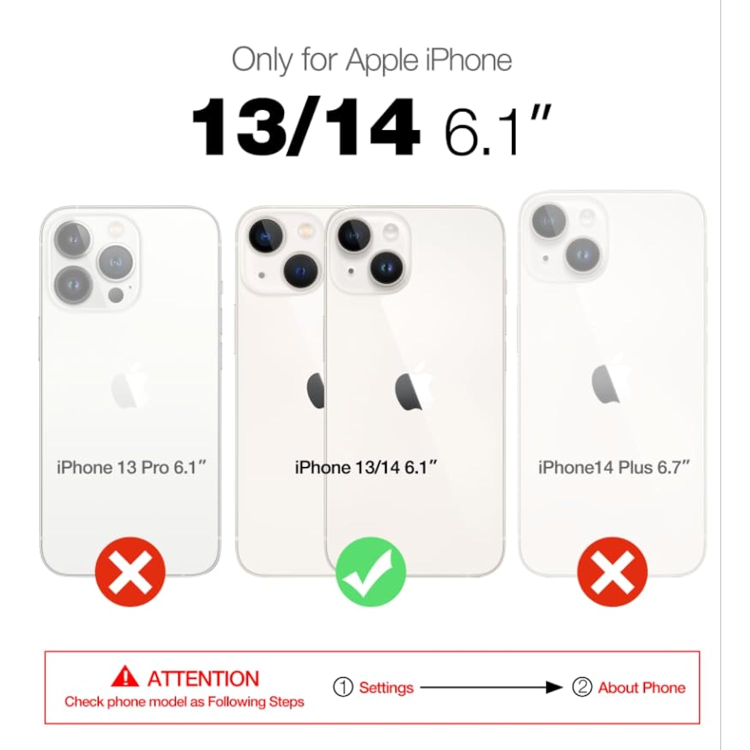 For Iphone 14 Case For Iphone 13 Case 6.1 Inch, [Built In Screen Protector And Kickstand] Heavy Duty Military Grade Protection Shockproof Protective Cover For Iphone 13/Iphone 14, Black