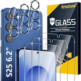 3-Pack Screen & 3-Pack Camera Protector for Samsung S25 [6.2"], 9H Glass, HD Clear, Case Friendly