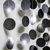 Glitter Rose Gold Black Birthday Party Decorations Dot Garland Circle Streamers Banner Backdrop For Weddings Birthdays Baby Showers Bridal Showers Engagements Parties Decor