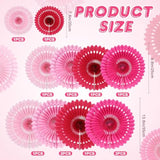 12Pcs Paper Fans Hot Pink Party Decorations Tissue Paper Flowers Decorations Hanging Honeycomb Round Paper Fans Decoration For Girl Groovy Birthday Baby Shower Wedding