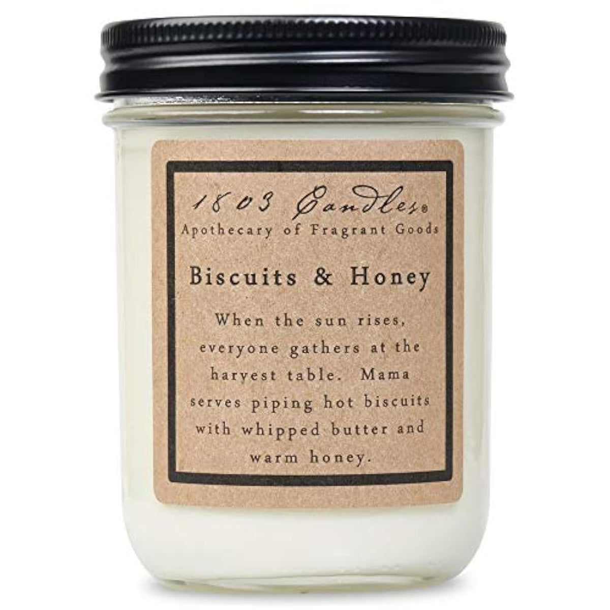 - 14 Oz. Jar Soy Candles - (Biscuits And Honey)