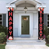 Red & Black Happy Birthday Door Banners – Party Decor for 16th to 60th Birthdays